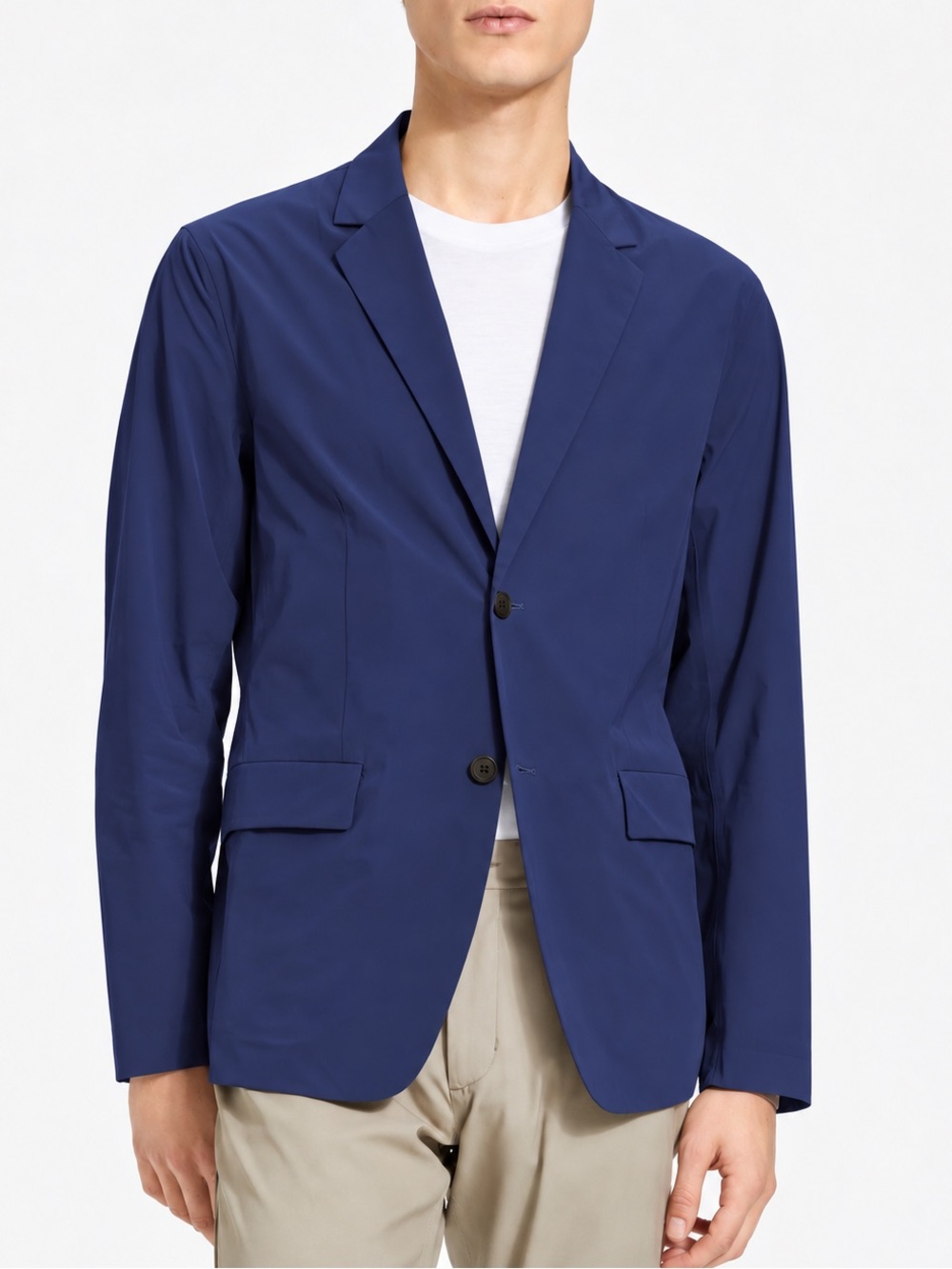 Theory Paper Nylon Euclid Packable Blazer in Navy